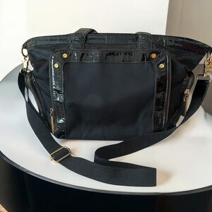 TORY BURCH  Nylon Travel Tote Bag Black, removable straps